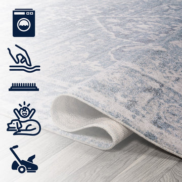 Shaii Global Medallion Low-Pile Machine-Washable Area Rug